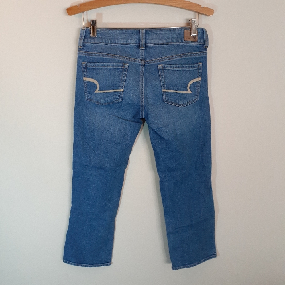 🎉 American Eagle women’s low rise Artist Crop stretch jeans size 4 - Picture 4 of 6